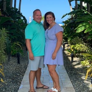 Vineyard Vines striped wrap dress